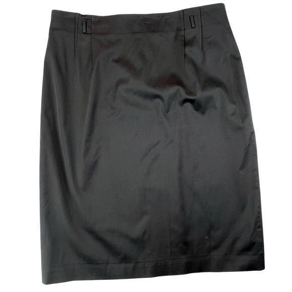Martin & Osa Women's Black Rayon/Cotton Back Zipper Skirt Size 14 Semi Satin - Picture 1 of 8